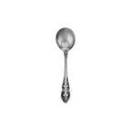 Thumbnail image #1 for Steelite International Walco, Classic Baroque WL6812FST 6" Pierced Plumes Bouillon Spoon, 18/10 Stainless Steel, Fieldstone Finish Pack of 1 Dozen