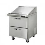 Thumbnail image #1 for Blue Air FSE LLC BLMT28-D2-HC Mega Top Sandwich Prep Table, 1 Section, 27-1/2"W, 2 Drawers, 12-Pan Capacity