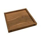 Thumbnail image #1 for Korin Inc IMP-08420 Square Yakisugi Wooden Base, 7"L x 7"W x 1"H, Brown