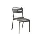 Thumbnail image #1 for Grosfillex Cannes UT110002 Stacking Indoor/Outdoor Side Chair, Charcoal Resin with Slotted Back Case of 18