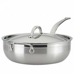 Thumbnail image #1 for Hestan Probond 31571 5 qt Covered Essential Pan with Helper Handle, Induction-Ready Stainless Steel