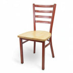 Thumbnail image #1 for JustChair Manufacturing WL20118-SS Stackable Ladder-Back Side Chair with Solid Wood Seat and Welded Steel Frame