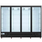Thumbnail image #1 for USR Brands Coldline D4-B 4-Section Glass Door Freezer Merchandiser, 70 cu. ft., Bottom-Mounted Self-Contained Refrigeration