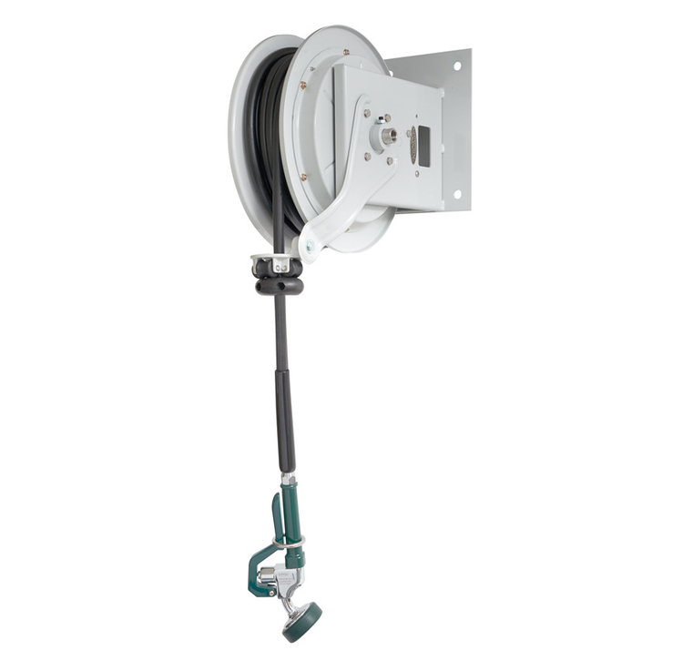 Product image #3 for Krowne Royal Series Open Gray Powder-Coated Pre-Rinse Hose Reel Assembly, 35-Foot Hose