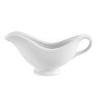 Thumbnail image #1 for CAC China Accessories SBT-3 Porcelain Gravy Boat, 3-1/2 oz., 6-1/4 in. L Case of 3 Dozen