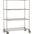 Thumbnail image #1 for Metro Super Erecta SE-3672S-68-M4 Mobile Wire Shelving Unit, 72"W x 36"D x 68"H, 900 lb. capacity per unit, 1" shelf adjustment, (4) wire shelves