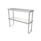 Thumbnail image #1 for ATSMFG MET MET-DOS-1436 ATS MFG Adjustable Double Table-Mount Overshelf with Lower Shelf, 36"W x 14"D x 32"H, 18/430 Stainless Steel
