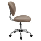 Thumbnail image #2 for Flash Furniture H-2376-F-COF-GG Armless Swivel Task Chair, Adjustable Height, Coffee Brown Padded Mesh Seat and Back, Casters