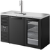 Thumbnail image #5 for 52-Inch Wide Two-Section Refrigerated Draft Bar Cooler with Stainless Steel Countertop, Black Exterior, and 1 Beer Column