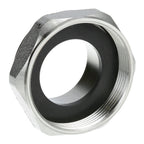 Thumbnail image #1 for AllPoints Foodservice Parts & Supplies 265150 Sink Drain Reducer, 2" NPT Female x 1-1/2" NPT Male, Nickel-Plated Brass, with O-Ring