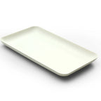 Thumbnail image #1 for JB Prince SIER RB504 L Rectangular Sugarcane Fiber Plate, White, 8 x 5 Inch Case of 480
