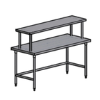 Thumbnail image #1 for Pacific Stainless Products Spec Line WTS4830S18IO Stainless Steel Work Table with Single Overshelf, 48W x 30D, Flat Top