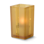Thumbnail image #1 for Hollowick/Steelite Quad 6179FA Amber Glass Art Deco Votive Lamp, 4-3/8"H x 2-1/2" Square, for HD8/HD15 Fuel Cells