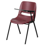 Thumbnail image #1 for Flash Furniture Hercules RUT-EO1-BY-LTAB-GG Burgundy Plastic Shell Chair with Left-Handed Flip-Up Tablet Arm