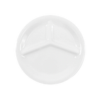 Thumbnail image #1 for G.E.T. Merced - EGS DC103-W 3-Compartment Round Melamine Plate, White, 10 in Case of 6