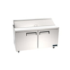 Thumbnail image #1 for MVP Group Kool-It Infinity KIN36MSP-HC Mega Top Sandwich/Salad Prep Table, 2-Section, 2-Door, 15-Pan, Stainless Steel