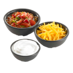 Thumbnail image #2 for TableCraft Products Saferfoods RAM3RBK 3 oz Round Ribbed Melamine Ramekin, Black Case of 12
