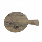 Thumbnail image #1 for G.E.T. Fo Bwa - EGS M7RW-DW Round Melamine Serving Board, 7-inch, 4-inch Handle, Faux Driftwood Finish Case of 3