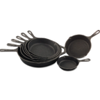 Thumbnail image #1 for Alegacy Foodservice Products SK5 8-Inch Round Black Cast Iron Presentation Skillet with Handle and Hanging Hole Case of 6