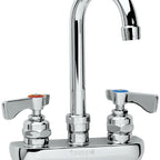 Thumbnail image #4 for Krowne Royal Series 14-400L Commercial Backsplash-Mount Faucet, 4-Inch Centers, 3-1/2-Inch Gooseneck Spout, Ceramic Valve, Chrome Case of 12