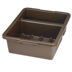 Thumbnail image #1 for TableCraft Products 1547BR 2-Compartment Brown Polyethylene Bus Tub, 21 x 17 x 7 Inches Case of 6