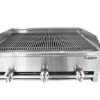 Thumbnail image #1 for Connerton RLRB-23-52L Countertop Gas Charbroiler, 52"W, Lava-Rock, Cast-Iron Grates, Manual Controls