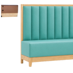 Thumbnail image #1 for ATSMFG ATS AT&S-ASWB-J48-6CH GR5/COM 48-Inch High Upholstered Wall Booth, 6-Channel Back, Channel Deep Seat, Wood Frame and Legs