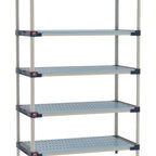 Thumbnail image #1 for Metro MetroMax 4 M4-2436G-74-S5 Stationary Starter Polymer Shelving Unit, 5-Tier, Louvered, 24"D x 36"W x 74"H