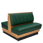 Thumbnail image #1 for ATSMFG ATS AT&S-AD-LXW36-6CH GR5/COM Double Upholstered Restaurant Booth, 48" Long x 36" High, 6-Channel Back, Wood Trim