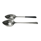 Thumbnail image #1 for G.E.T. GET BSRIM-31 4 oz Solid Portion Control Serving Spoon, 12 in, 18/8 Stainless Steel, Black Plastic Handle Case of 12
