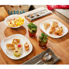 Thumbnail image #2 for Cardinal Evolutions White By Arcoroc L2808 Opal Glass Rectangular Tray, 8-1/4 x 7-1/4 in Case of 2 Dozen