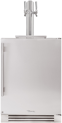 True Residential 24-Inch Undercounter Dual Tap Beer Dispenser with Solid Stainless Steel Door
