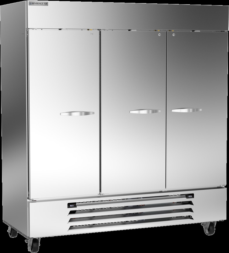 Product image #6 for Beverage-Air Horizon Series Dual-Temperature Three-Section Reach-In Refrigerator/Freezer with Solid Doors, 75-Inch Wide