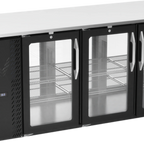 Thumbnail image #1 for Victory Refrigeration VBBN72HC-FG-PT-B 72-Inch Pass-Thru Back Bar Refrigerator, 6 Glass Doors, Black Exterior, Stainless Steel Top