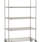 Thumbnail image #1 for Metro Super Erecta SE-1824S-80-M5 Mobile Wire Shelving Unit, 24"W x 18"D x 80"H, 900 lb. capacity per unit, 1" shelf adjustment, (5) wire shelves