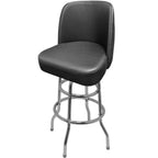 Thumbnail image #1 for Oak Street SL8134 Upholstered Vinyl Swivel Bar Stool with Tufted Back, Bucket Seat, and Chrome Double-Ring Frame