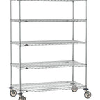 Thumbnail image #1 for Metro Super Erecta SE-1872C-68-M5 Mobile Chrome Wire Shelving Unit, 72"W x 18"D x 68"H, 5 Shelves