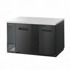 Thumbnail image #1 for Blue Air FSE LLC BBB69-3B-HC Two-Section Back Bar Cooler, 69-1/8"W, 2 Locking Solid Doors, Stainless Steel Top, Black Exterior