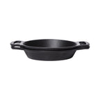 Thumbnail image #2 for G.E.T. Heiss SKRO-14-ABK Round Cast Aluminum Server with Handles, 14 oz, 6 in, Black Case of 6
