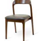 Thumbnail image #2 for JustChair Manufacturing W11718 Stackable Wooden Side Chair, Contour Back, Padded Vinyl Seat, German Beech