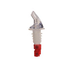 Thumbnail image #1 for Thunder Group PLPR100M 1 oz Plastic Liquor Pourer, Collarless, Clear Spout, Red Tail, Fits Standard 750 mL Bottles Case of 25