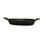 Thumbnail image #1 for Vertex China Obsidian OB-WR10 10 oz Oval Porcelain Baker with Handles, 7 x 4-1/2, Matte Black Case of 3 Dozen