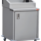 Thumbnail image #1 for Steril-Sil Company E1-ENC24-2V Mobile Stainless Steel Serving Counter with Enclosed Base, 25-1/4"W x 24-3/4"D x 41"H
