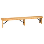 Thumbnail image #1 for Flash Furniture XA-B-96X12-L-LN-GG Folding Rustic Farm Bench, 96"W x 12"D x 17-1/2"H, Solid Pine Top, Antique Light Natural