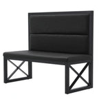 Thumbnail image #1 for ATSMFG ATS AT&S-AMS-42-BLK MFG Single Dining Booth, 47-1/2"L, Black Vinyl Upholstered Seat & Back, Open Base