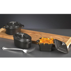 Thumbnail image #2 for Libbey Cast Iron CIS-27 Miniature Cast Iron Dutch Oven, 11 oz., Oval, with Lid, Black