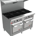 Thumbnail image #2 for Venancio USA Genesis G602ST-60B 60-Inch Commercial Gas Range with 10 Open Burners, 2 Standard Ovens, Stainless Steel Front & Sides