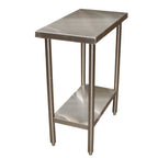 Thumbnail image #1 for Winholt Equipment DTS-3615 Stainless Steel Filler Table, 15"W x 36"D, 16 Gauge, Open Undershelf, Flat Top