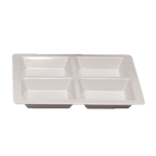 Thumbnail image #1 for Thunder Group Passion PS5104W 4-Compartment Melamine Plate, White, 13-1/2" Square, 60 oz. Case of 36