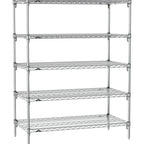 Thumbnail image #1 for Metro Super Erecta SA-2430C-63-S5 Super Adjustable Wire Stationary Starter Shelving Unit, 30"W x 24"D x 63"H, 800 lb. capacity per shelf, 2000 lb.